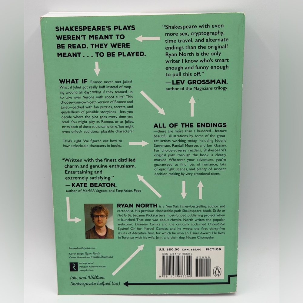 Romeo And/Or Juliet: A Chooseable-Path Adventure by Ryan North - Paperback Book - Picture 2 of 11